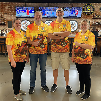 Custom Funny Turkey Autumn Thanksgiving Darts Shirt For Women, Thanksgiving Darts Team Jersey NYN4070