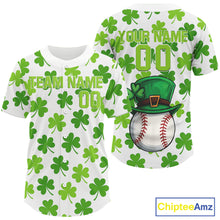 Load image into Gallery viewer, Custom St Patrick Day Baseball Jerseys For Men Shamrock Baseball Tournament Jerseys NYN1397