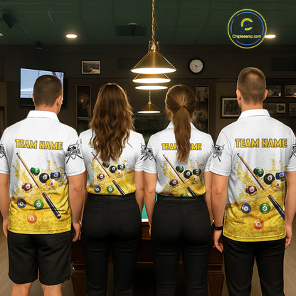 Funny Beer Play Pool Balls Billiard Team Shirt For Men Custom Billiard Polo & 1/4 Zip Attire NYN2474