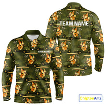 Load image into Gallery viewer, Funny Mens Golf Polo Shirt Custom Brown And Green Golfing Dog Pattern Golf Clothing Shirts NYN2872