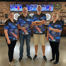 Load image into Gallery viewer, American Flag Dartboard Tornado Women Darts Polo Shirt Custom Patriotic Funny Dart Team Jerseys NYN2525