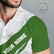 Load image into Gallery viewer, Funny Pickle Mens Golf Polo Team Shirt Custom Green And White Grunge Clothing Golf Tops NYN3261