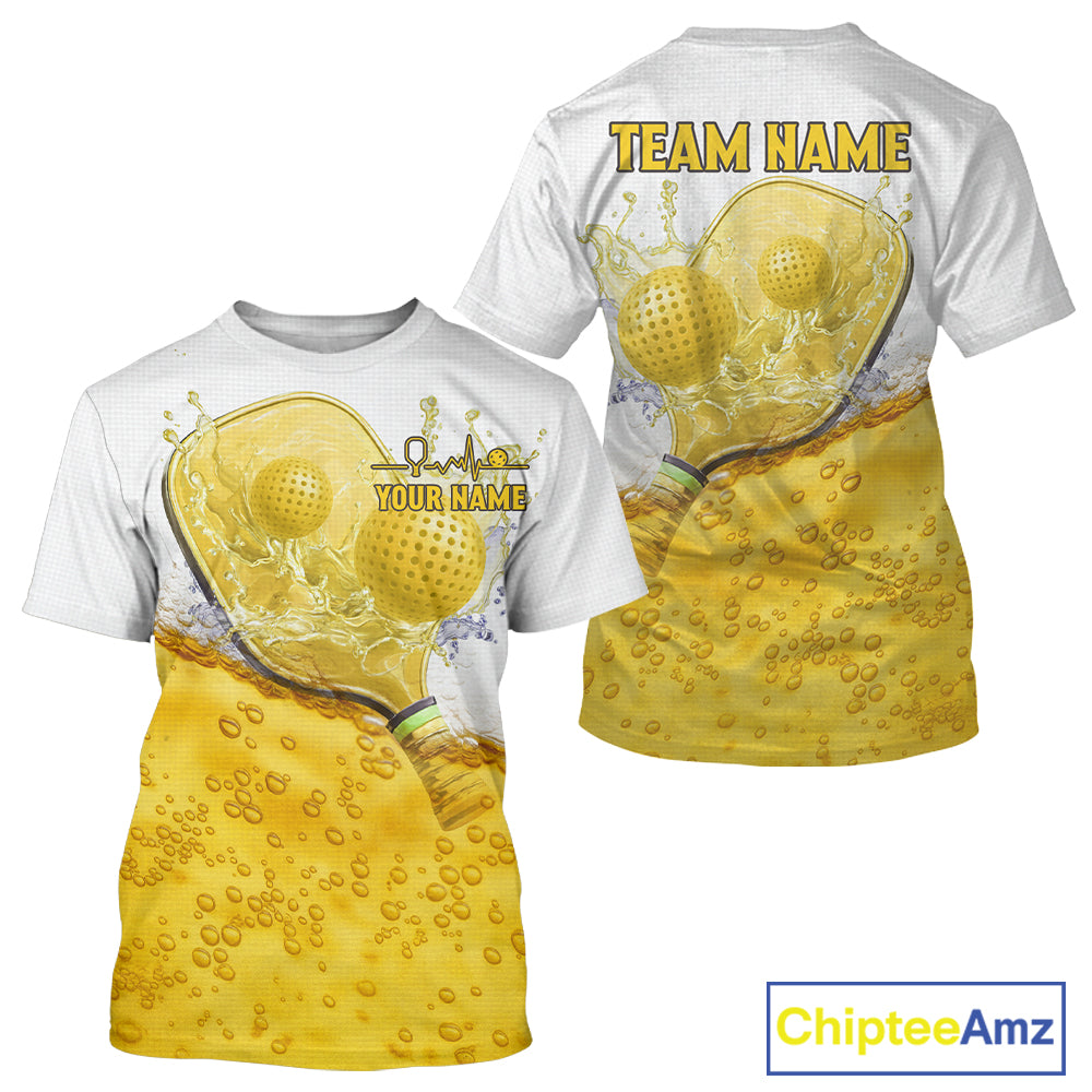 Custom Beer And Water Pickleball Paddle & Ball Jerseys Men Funny Pickleball League Shirt NYN2224