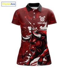 Load image into Gallery viewer, Custom White And Red Splatter Darts Polo &amp; 1/4 Zip Shirt For Women Funny Bull Darts Team Jerseys NYN2891