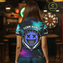 Load image into Gallery viewer, Smile Face Dartboard Custom Funny Colorful Women's Dart Polo Shirts, Dart Team Jerseys NYN0790