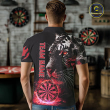 Load image into Gallery viewer, Red Horror Tiger Fire Flame Dartboard Custom Men Darts Polo League Shirts Dart Jerseys NYN2248