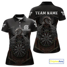 Load image into Gallery viewer, Skeleton Dragon Grey Smokes Cracked Darts League Shirt Custom Dragon Women Darts Jersey NYN2039