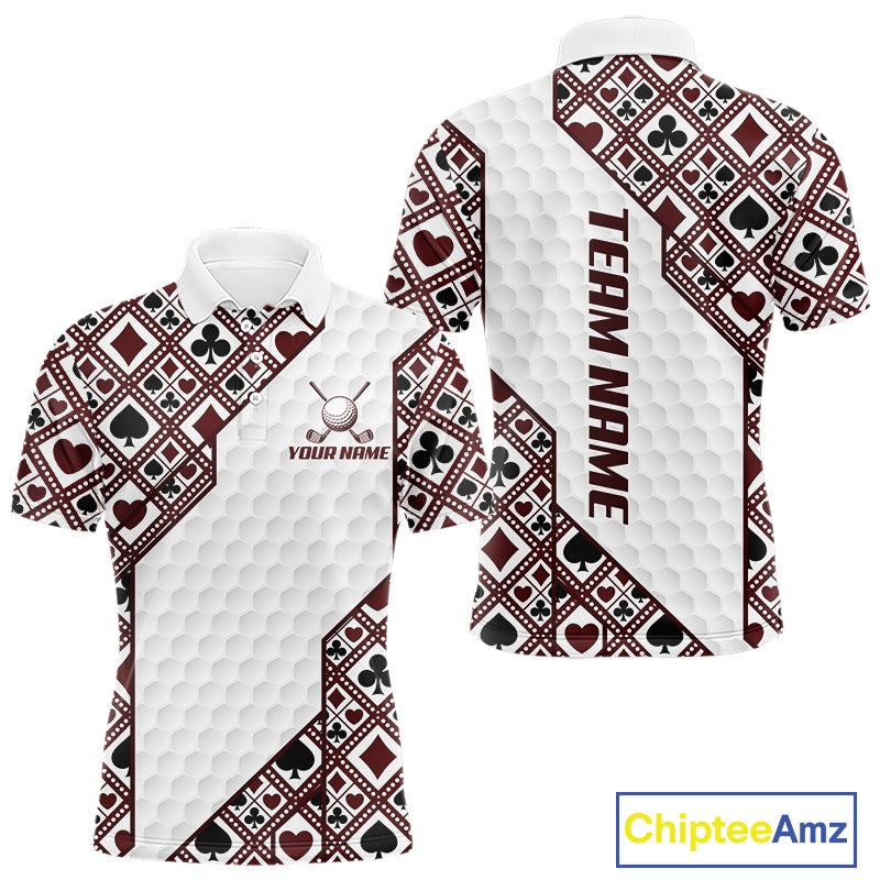 Mens Poker Pattern Golf Clothing Golf Shirt Funny Custom Men Golf Top, Best Golf Gifts For Golfer NYN2938