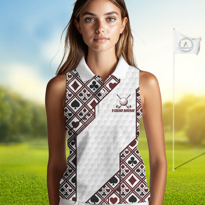 Womens Poker Golf Clothing Sleeveless Golf Shirt Funny Custom Women Golf Top, Best Golf Gifts For Golfer NYN2938