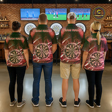 Load image into Gallery viewer, Black And Red Stripes Light Dartboard Custom Darts Quarter-Zip Shirts Men Dart Team Jerseys NYN2276