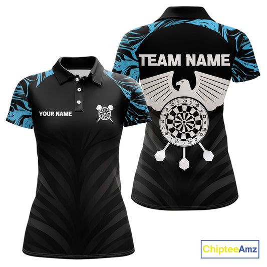 Blue Splash Color Eagle Dartboard Darts Shirt For Men - Custom Team & Player Name NYN0379
