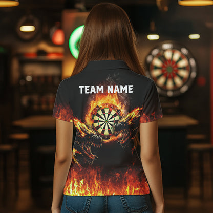 Custom Fire Flame Wolfs Dartboard Dart Jerseys For Women Dart Team Jerseys Personalized NYN0040