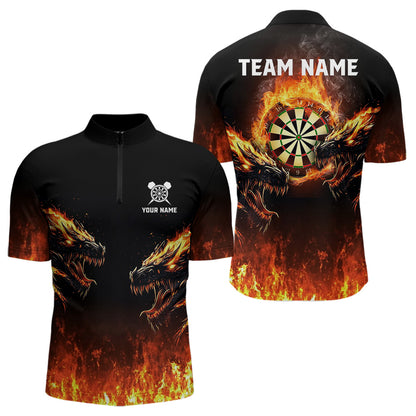 Custom Fire Flame Wolfs Dartboard Dart Jerseys For Men Dart Team Jerseys Personalized NYN0040
