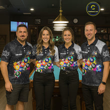 Load image into Gallery viewer, Personalized Colorful Splatter Billiard Balls Shirt For Women Pool Ball 8 Billiard Jersey NYN2311