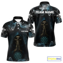 Load image into Gallery viewer, The Reaper &amp; Dartboard Smoke Pattern Darts Team Shirt For Men – Customizable Name NYN0390