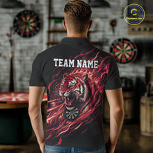 Load image into Gallery viewer, Red Flaming Tiger Funny Darts Custom Men&#39;s Dart Polo Shirts Team Dart League Jerseys NYN2078