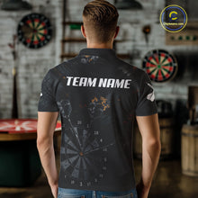 Load image into Gallery viewer, Black Grunge Digital Camouflage Darts Custom Dart Polo Shirt Men Dart Tournament Jerseys NYN2090