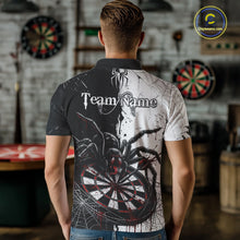 Load image into Gallery viewer, Personalized Black &amp; Red Dripping Spider Men Dart Polo Shirts Custom Dart League Jerseys NYN2095