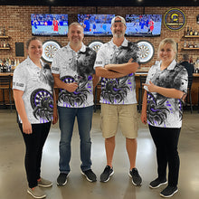 Load image into Gallery viewer, Personalized Dripping Black And Purple Spider Dart Polo Shirts For Women, Custom Dart Jerseys NYN2117