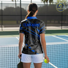 Load image into Gallery viewer, Custom Grey And Blue Pickleball Ball Jerseys For Women Pickleball Paddle League Shirts NYN2129