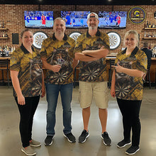 Load image into Gallery viewer, Funny Cat Cracked Darts Shirt For Women Custom Yellow Grunge Darts Team Jersey, Darts Gifts NYN3006