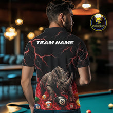 Load image into Gallery viewer, Funny Rhino Billiard 8 Ball Pool Shirt For Men Custom Thunder Lightning Billiard Team Jersey | Red NYN3437
