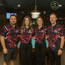 Load image into Gallery viewer, Eagle Red Flames 8 Ball Pool Polo &amp; 1/4-Zip Shirt For Women Personalized Balls Billiard Gifts NYN2423