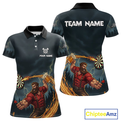 Custom Funny Play Darts & Beer Human Dartboard Women Darts Polo Shirt Dart Jerseys NYN1915