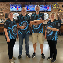 Load image into Gallery viewer, Custom Flaming Dragon Blue Digital Flow Men Darts Polo Team Shirt Dart League Jerseys NYN2177