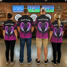 Load image into Gallery viewer, Blue &amp; Pink Tie Dye Grunge Darts Polo Shirts For Women Custom Wings Dartboard Team Jerseys NYN2447