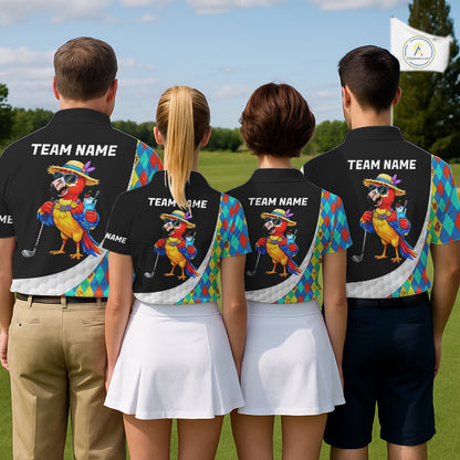 Mens Colorful Argyle Polo Golf Shirts Custom Parrots Golfer Summer Golf Team Attire For Golfers NYN3060
