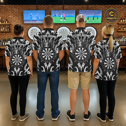 Men Women dart team wearing Tribal Crown Dartboard professional dart team uniforms
