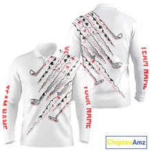 Load image into Gallery viewer, Poker Pattern Golf Polo Shirt For Men Personalized White Golf Clubs Attire, Team Golf Outfit NYN2854