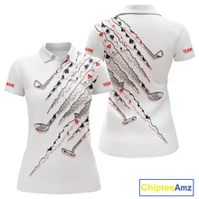 Load image into Gallery viewer, Poker Pattern Golf Polo Shirt For Womens Personalized White Golf Clubs Attire, Team Golf Outfit NYN2854