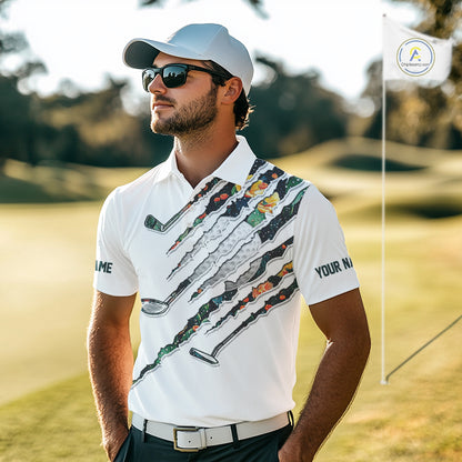 Cactus Pattern Golf Polo Shirt For Men Custom Cactus Golf Team Shirt, Golfer Gifts NYN2855