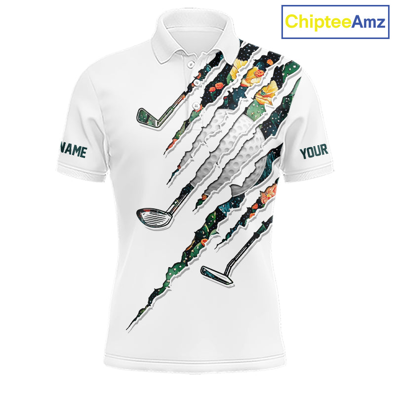 Cactus Pattern Golf Polo Shirt For Men Custom Cactus Golf Team Shirt, Golfer Gifts NYN2855
