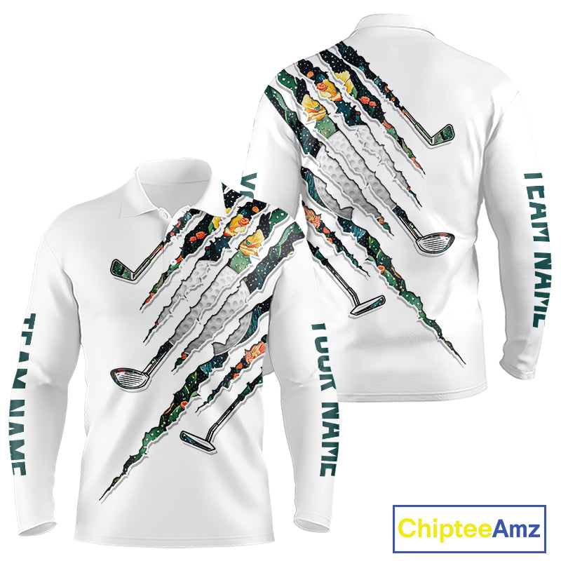 Cactus Pattern Golf Polo Shirt For Men Custom Cactus Golf Team Shirt, Golfer Gifts NYN2855