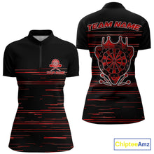 Load image into Gallery viewer, Red Crown Dartboard Women Darts Shirt Personalized Horizontal Stripes Team Darts Jersey NYN3242