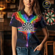 Load image into Gallery viewer, Custom Dripping Rainbow Dartboard Darts Polo Shirt For Women Multicolor Dart Jerseys NYN1961