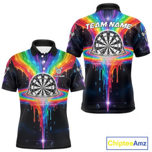 Load image into Gallery viewer, Custom Dripping Rainbow Dartboard Darts Polo Shirt For Men Multicolor Dart Jerseys NYN1961