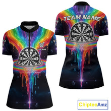 Load image into Gallery viewer, Custom Dripping Rainbow Dartboard Darts Quarter-Zip Shirt For Women Multicolor Dart Jerseys NYN1961