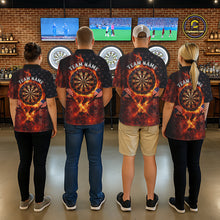 Load image into Gallery viewer, Personalized Womens Dart Polo &amp; Quarter Zip Shirt Fire Flame US Flag Darts Jersey Skull Dart Attire NYN2866