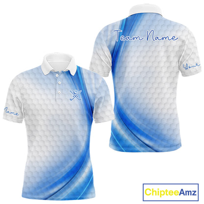 Personalized Blue-Light Twinkle Golf Polo Shirt For Men Custom White Pattern Golf Team Clothes NYN2871
