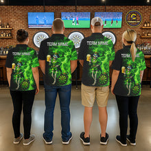 Load image into Gallery viewer, Funny Skeleton St Patrick's Day Women Darts Quarter-Zip Shirt Custom Flame Shamrock Darts Team Jersey NYN2529