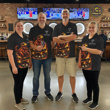 Load image into Gallery viewer, Custom Grunge Flame Dinosaur Darts Shirt Polo &amp; 1/4 Zip Darts Jersey For Women US Flag Dart Outfit NYN2884