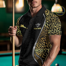Load image into Gallery viewer, Personalized 8 Ball Pool Crown Men Billiard Shirts Gold And Silver Tribal Billiard Pool Jerseys NYN2894