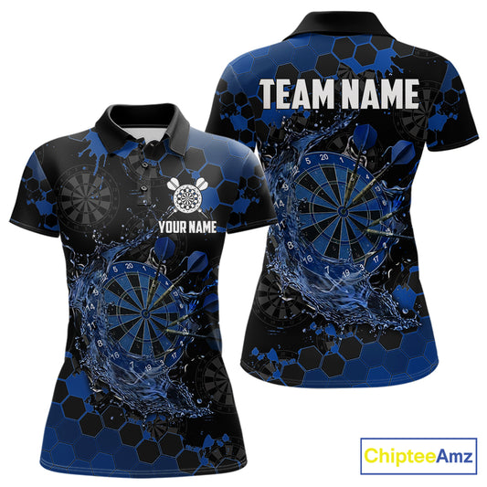 Watering Dartboard Darts Shirt For Women Custom Splatter Blue Hexagon Dart Team Jerseys NYN3117