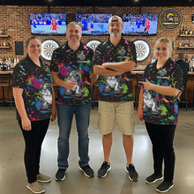 Load image into Gallery viewer, Colorful Paint Funny Dj Music Bulldog Custom Women Darts Polo Shirts Dart League Jerseys NYN2257