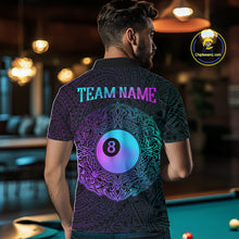 Load image into Gallery viewer, Custom Blue &amp; Purple Tribal 8 Ball Billiard Jersey For Men Billiard Clothes Billiard Team Shirts NYN2924