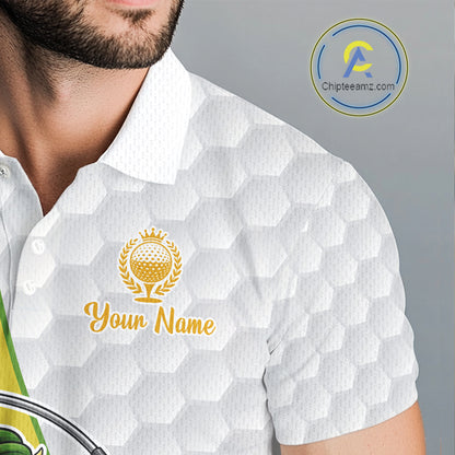 Funny Duck Golfer Polos Team Outfits Yellow And Green Golf Jerseys For Men, Best Mens Golf Shirts NYN3317